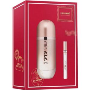 Estuche Carolina Herrera 212 Vip Rose Edp 2pz Perfume 80ml + Mini 10ml