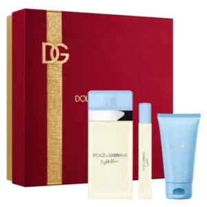 Estuche Dolce Gabbana Light Blue Dama 3PZ Perfume 100ml + Mini + Crema