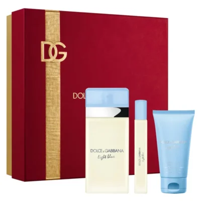Estuche Dolce Gabbana Light Blue Dama 3PZ Perfume 100ml + Mini + Crema