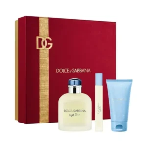 Estuche Dolce Gabbana Light Blue Hombre 3PZ Perfume + Mini + Shower Gel