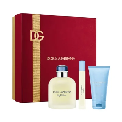Estuche Dolce Gabbana Light Blue Hombre 3PZ Perfume + Mini + Shower Gel
