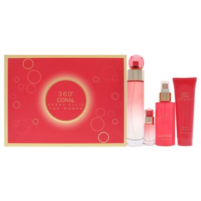 Estuche Perry Ellis 360 Coral Dama 4PZ Perfume + Mini + Shower Gel + Crema