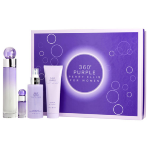 Estuche Perry Ellis 360 Purple 4PZ Perfume 100ml + Body Mist + Shower Gel + Mini 7.5ml